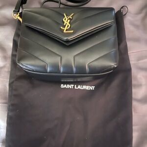 Saint Laurent Black and Gold Quilted Bag